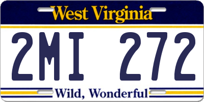 WV license plate 2MI272