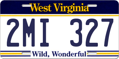 WV license plate 2MI327
