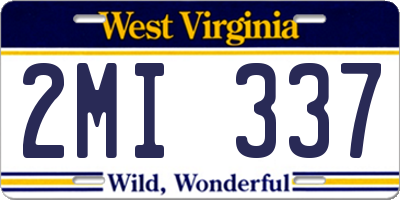 WV license plate 2MI337
