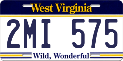 WV license plate 2MI575