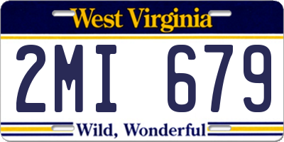 WV license plate 2MI679