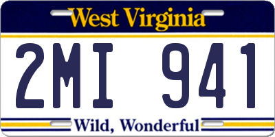 WV license plate 2MI941
