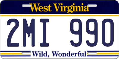 WV license plate 2MI990