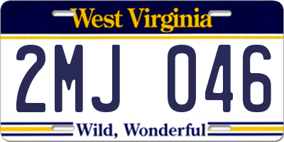 WV license plate 2MJ046