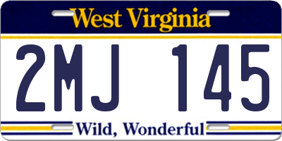 WV license plate 2MJ145