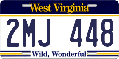 WV license plate 2MJ448