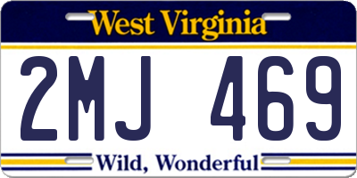 WV license plate 2MJ469