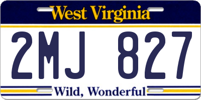 WV license plate 2MJ827