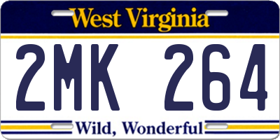 WV license plate 2MK264