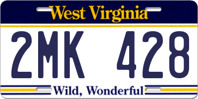 WV license plate 2MK428