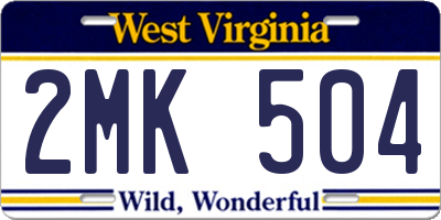 WV license plate 2MK504