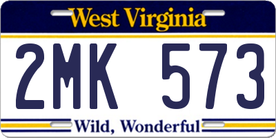 WV license plate 2MK573