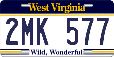 WV license plate 2MK577