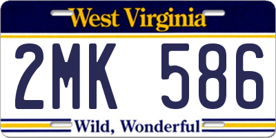 WV license plate 2MK586