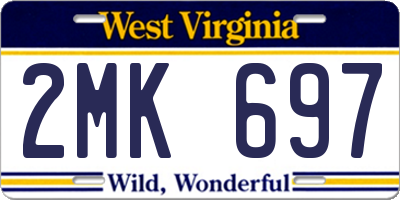 WV license plate 2MK697