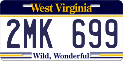 WV license plate 2MK699