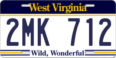 WV license plate 2MK712