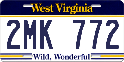 WV license plate 2MK772