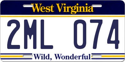 WV license plate 2ML074