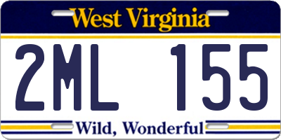 WV license plate 2ML155