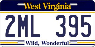 WV license plate 2ML395