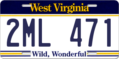WV license plate 2ML471