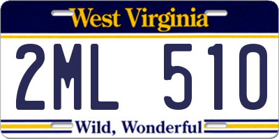 WV license plate 2ML510