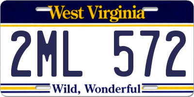 WV license plate 2ML572