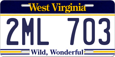 WV license plate 2ML703