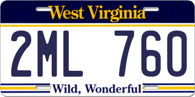 WV license plate 2ML760