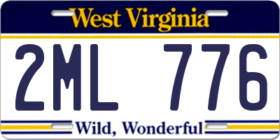 WV license plate 2ML776