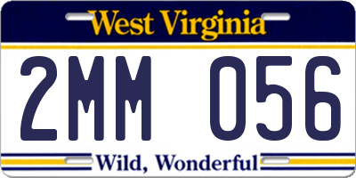 WV license plate 2MM056