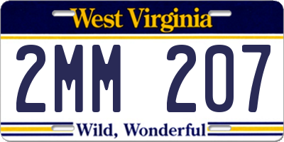 WV license plate 2MM207