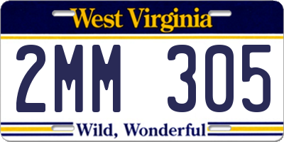 WV license plate 2MM305