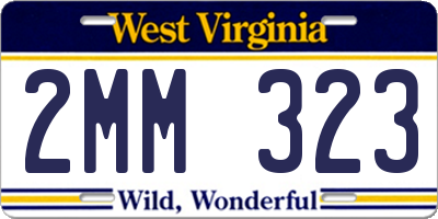 WV license plate 2MM323