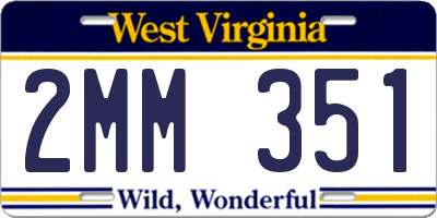 WV license plate 2MM351