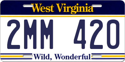 WV license plate 2MM420