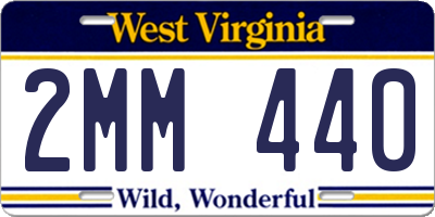 WV license plate 2MM440