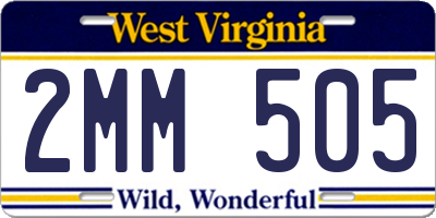 WV license plate 2MM505