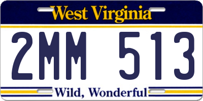 WV license plate 2MM513