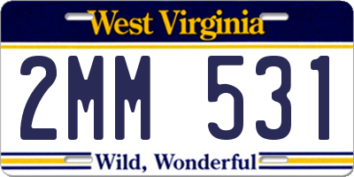 WV license plate 2MM531