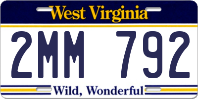 WV license plate 2MM792
