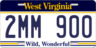 WV license plate 2MM900