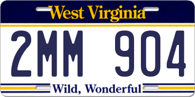 WV license plate 2MM904