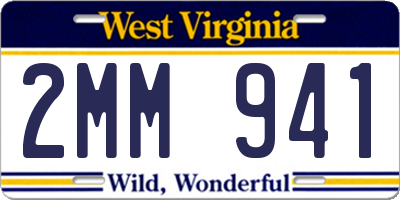 WV license plate 2MM941