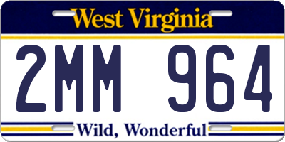 WV license plate 2MM964