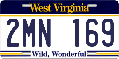 WV license plate 2MN169