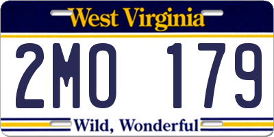 WV license plate 2MO179