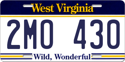WV license plate 2MO430
