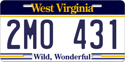 WV license plate 2MO431